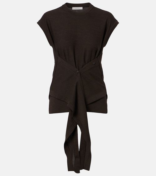 Wool-blend knitted top