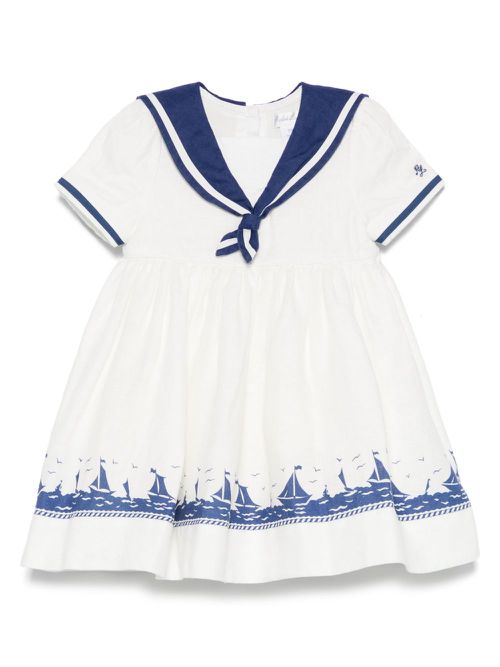 POLO RALPH LAUREN KIDS linen dress - White