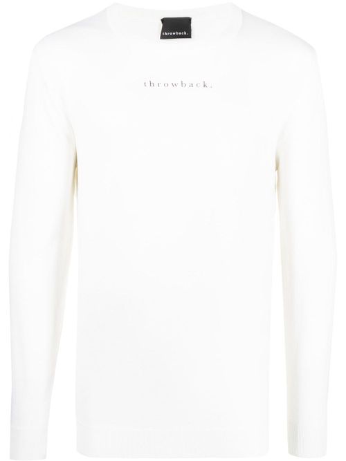 Graphic-print merino-blend jumper - White