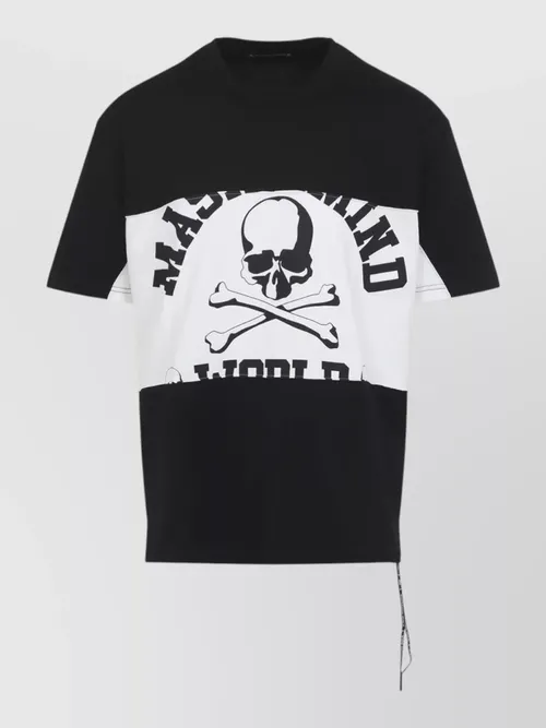 Mastermind World - drawstring graphic crew neck block t-shirt