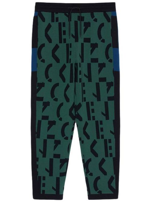 Logo-knit straight-leg joggers - Green