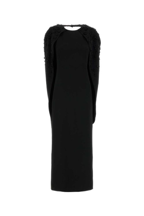 Beaded Shoulder Dress — Black
