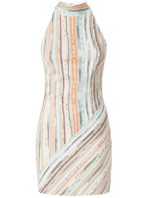 Striped mini dress - Neutrals