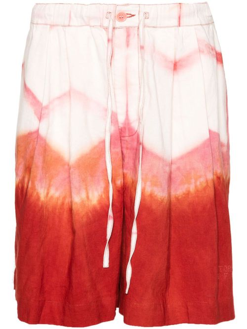 Bridge Grapefruit Clamp-dye shorts - Red