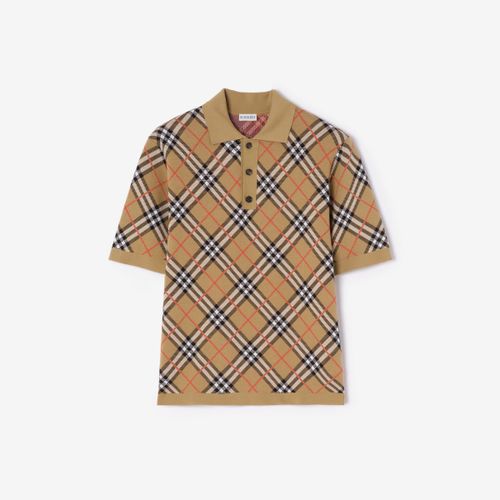 Check Cotton Blend Polo Shirt
