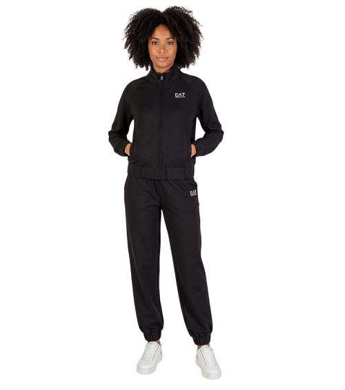Black Cotton Logo Tracksuit