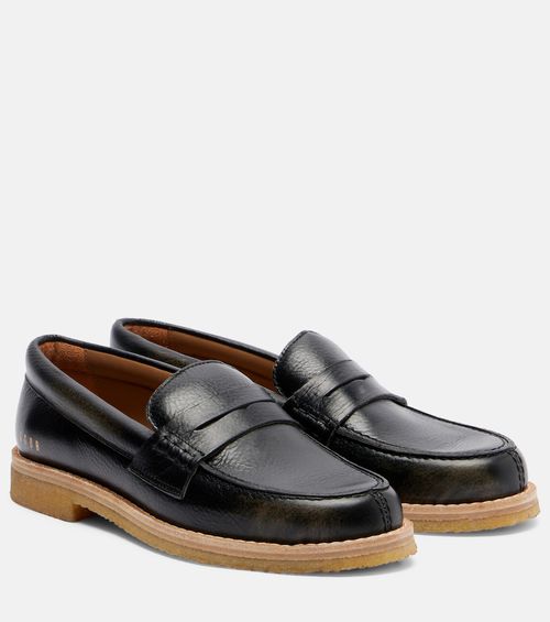 Jerry distressed leather penny loafers