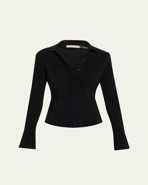 Freya Fitted Button-Front Top