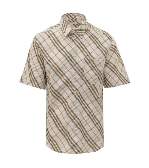 Beige Regular Check Shirt