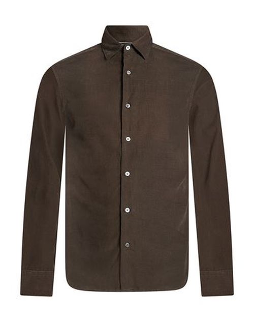 Man Shirt Dark brown Size S Cotton
