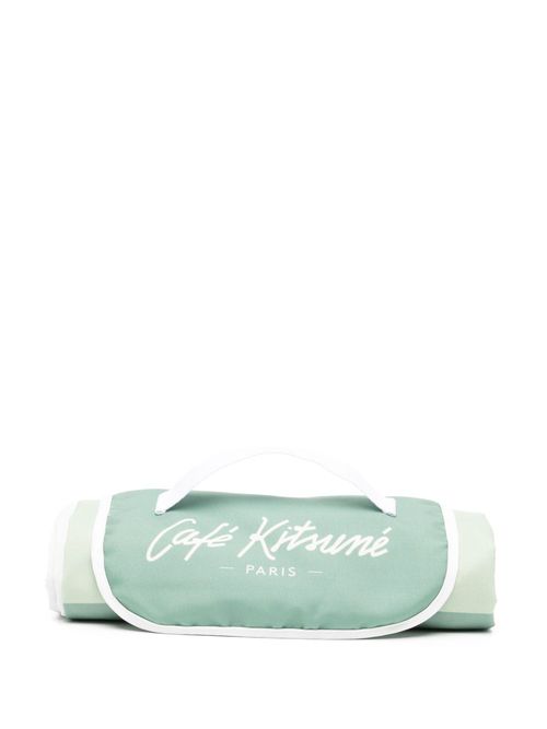 CAFÉ KITSUNÉ checkerboard picnic blanket - Green