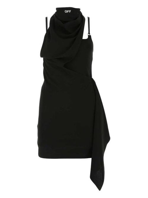 Scarf detail sleeveless dress