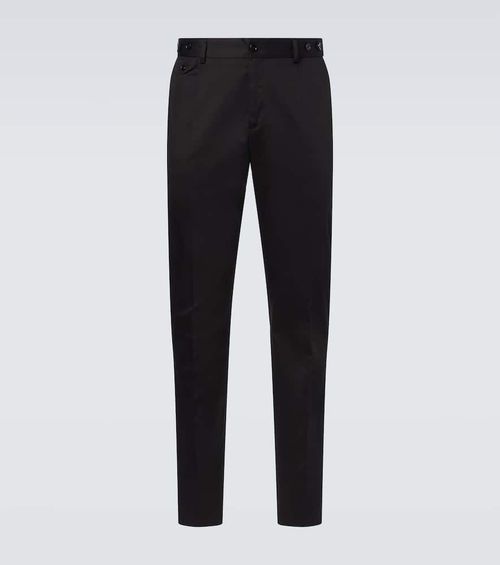 Cotton-blend slim pants