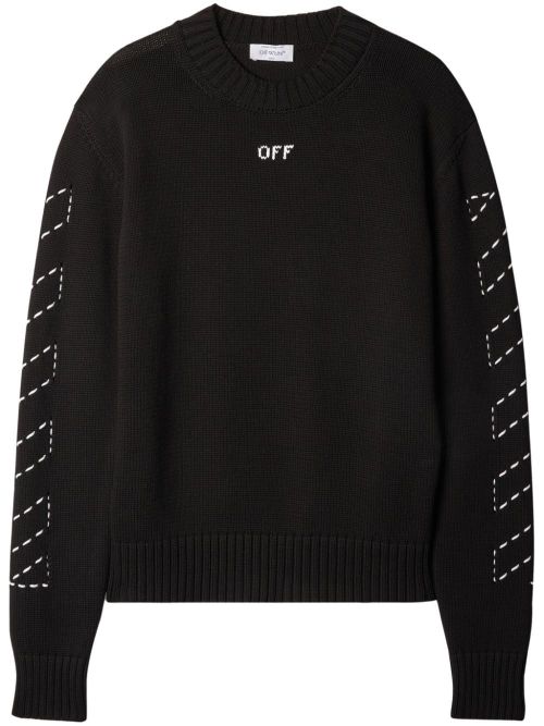 Sweater with Contrasting Logo Pattern