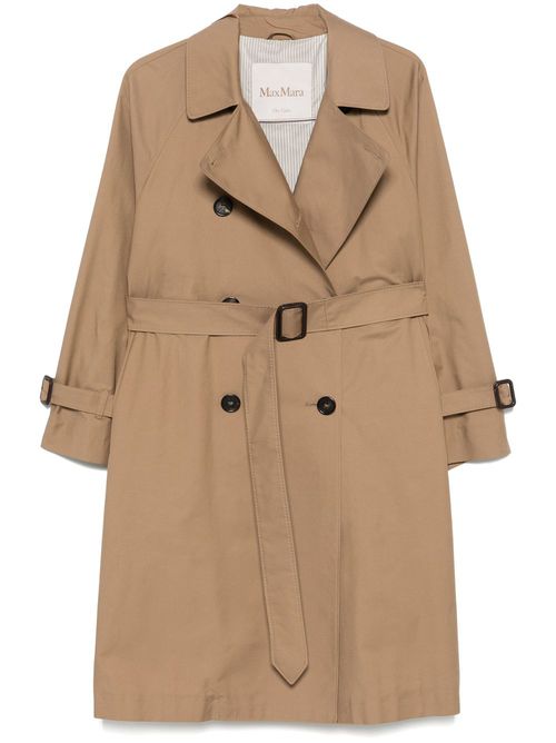Gabardine-weave trench coat - Brown