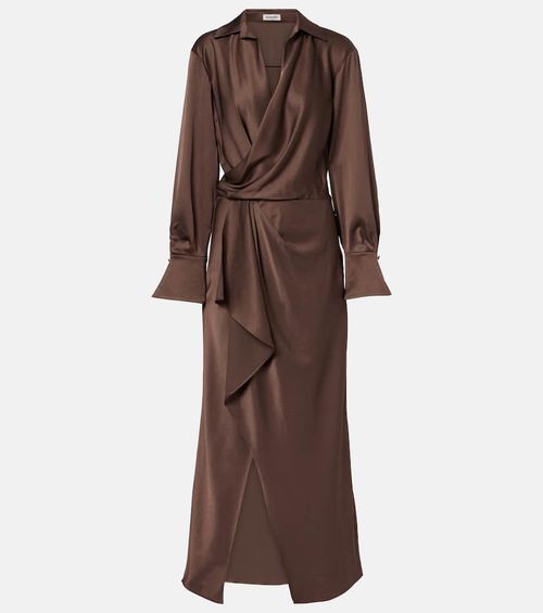 Talita draped satin wrap dress