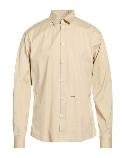Man Shirt Beige Size 38 Cotton, Elastane