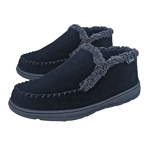 Clarks Men's Suede Leather Sherpa Lined Ankle Bootie Slippers