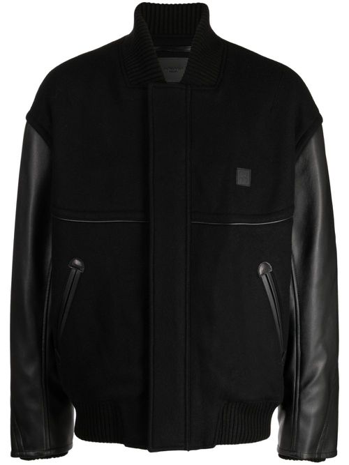 Varsity felted bomber jacket - Black