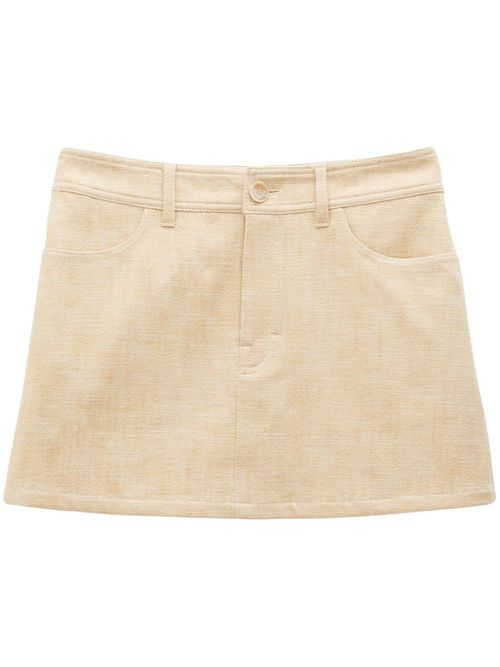 A-line cotton-blend miniskirt - Neutrals