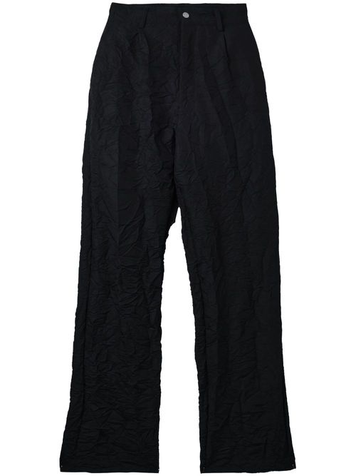 Pleated wrinkled trousers - Black