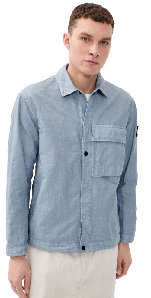 Nylon Garment Dyed Overshirt Dark Blue