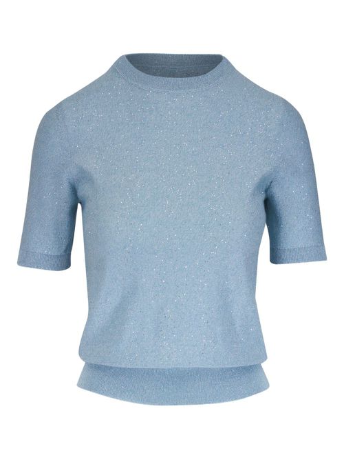 Kinross Cashmere fine-knit top - Blue