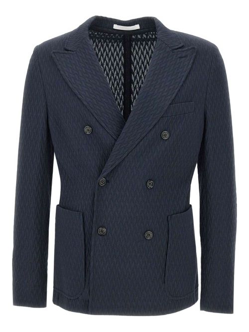 Paolo Pecora patterned-jacquard blazer - Blue