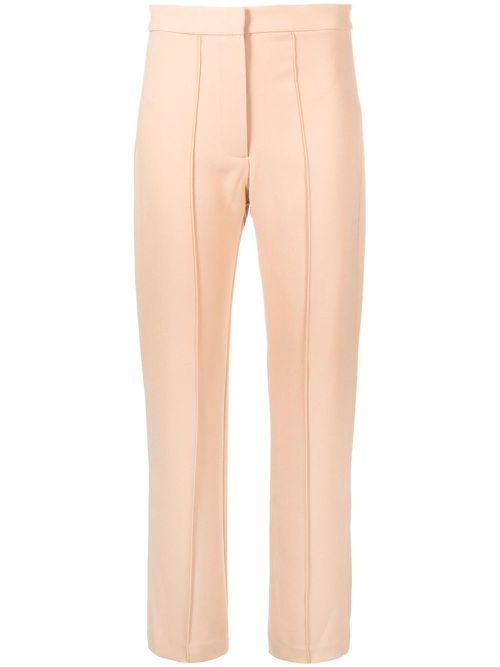 Pleat-detail straight-leg trousers - Neutrals