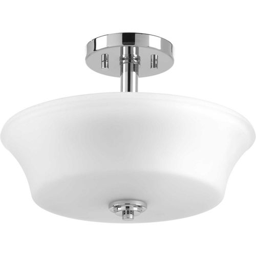 Polished Chrome Two Light Semi-Flush Convertible from the Cascadia Collection