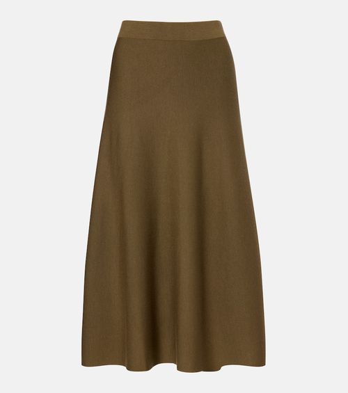 Virgin wool midi skirt