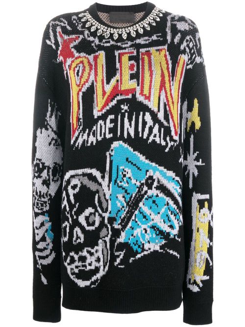 Grafitti-print sweatshirt - Black