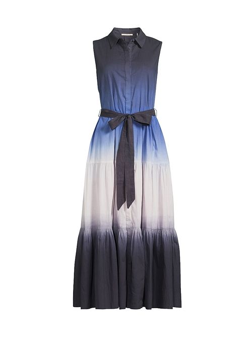 Women's Arabella Dip-Dye Cotton Midi-Dress - Blue Multi