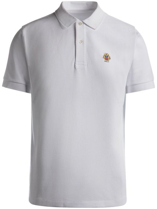 Logo-embroidered piqué polo shirt - White