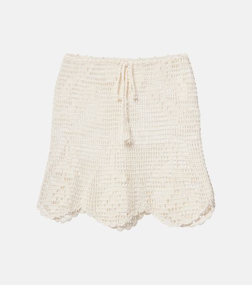 Rose crochet cotton miniskirt