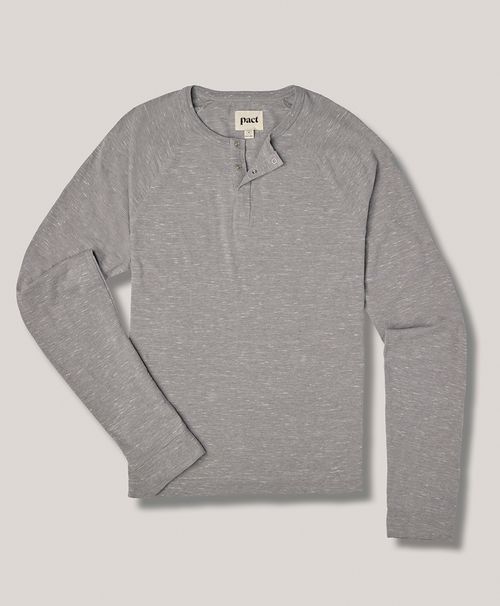 Men's GreyÂ Melange The Mix Lightweight Long Sleeve Henley