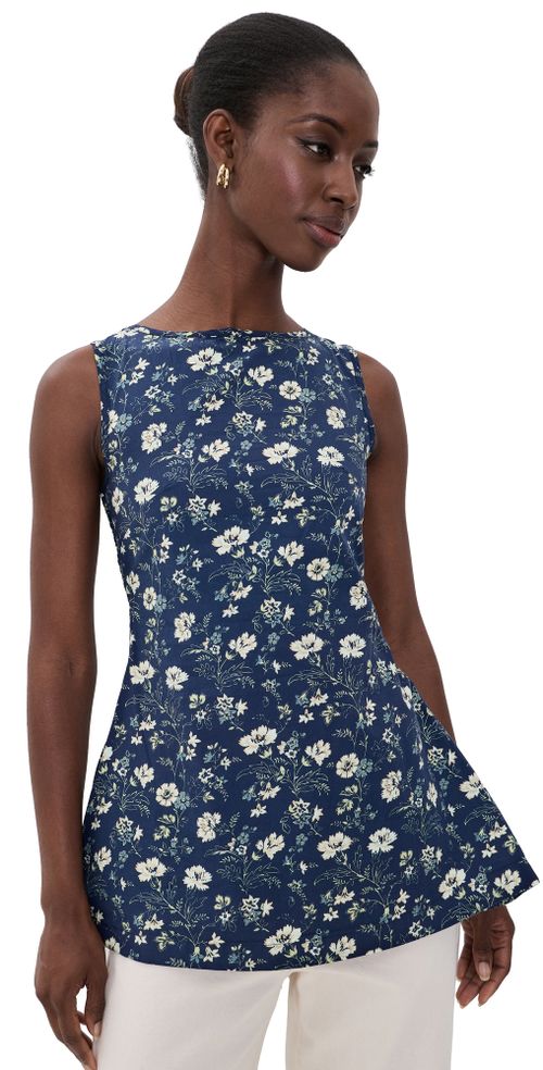 The Celine Top Indigo Chintz Floral