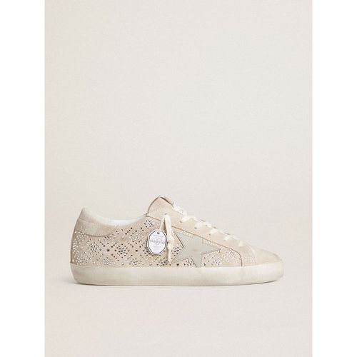 Golden Goose - Women's Super-star Ltd In Suede With Swarovski Crystals And Ice-gray Leather Star, Woman