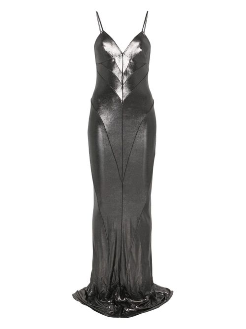 Rick Owens Lilies lamé-effect maxi dress - Grey