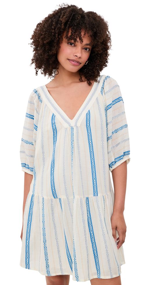 Selita Dress Cream/Blue