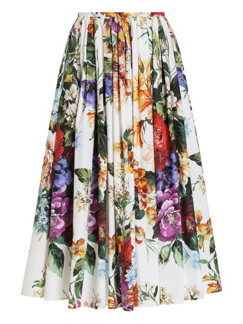 Cotton midi skirt - White