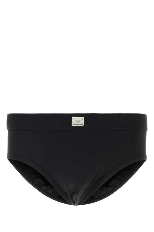 Nylon-Elastane Swim Brief — Black
