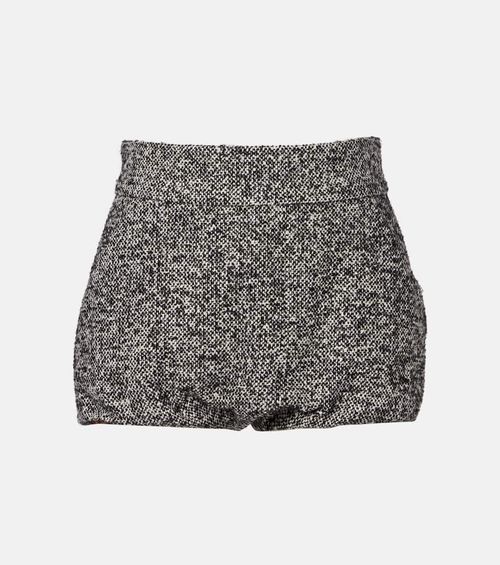 Wool and silk-blend high-rise shorts