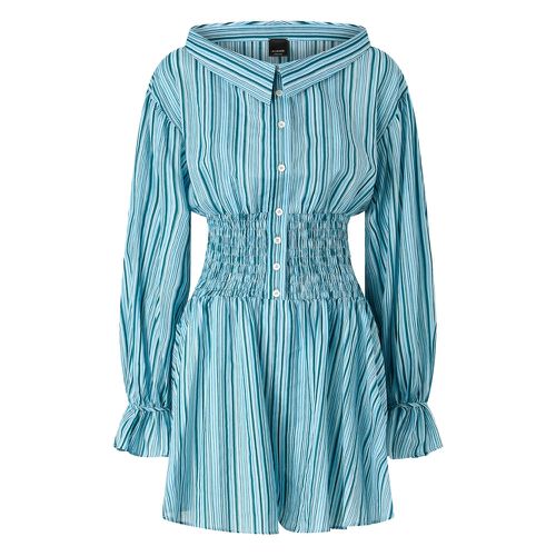 Striped Shirred Jumpsuit
