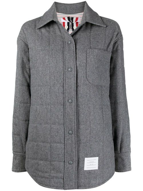 Oversized padded shirt jacket - Grey
