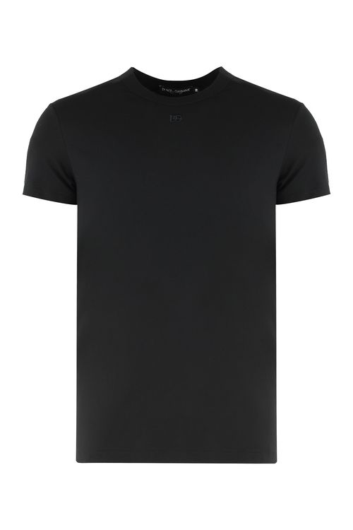 Men's Cotton Crew-Neck T-Shirt with Ribbed Collar