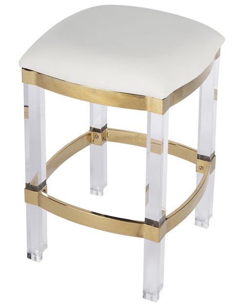 Specialty Company Jordan Acrylic & Polished Brass 24in Counter Stool