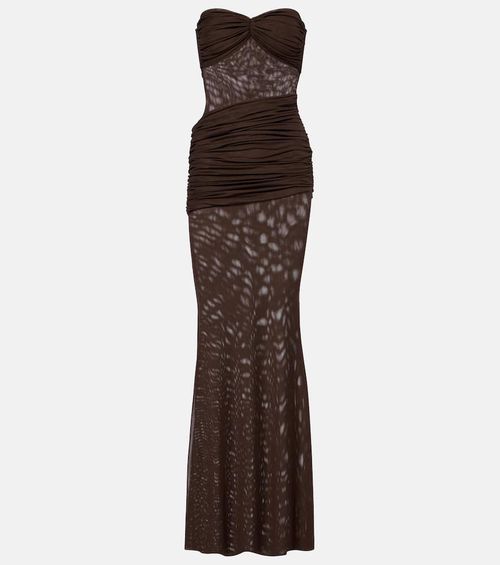 Erica ruched strapless maxi dress