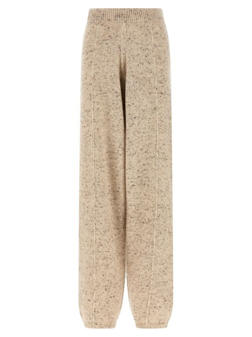 Buttoned Yarn Trousers — Beige