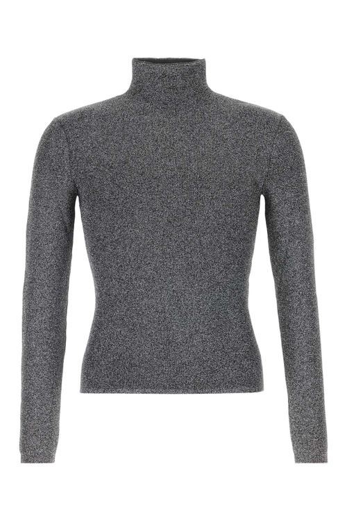 Viscose-Mix Turtleneck Sweater — Gray